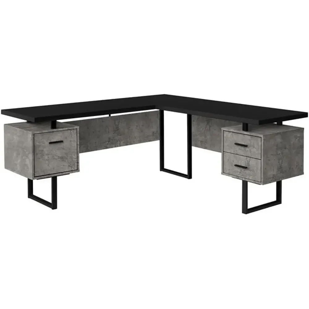 Desk Setup For Office - โต๊ะคอมพิวเตอร์รูปตัว L ขนาด 70 นิ้ว พร้อมที่เก็บของสำหรับโฮมออฟฟิศ