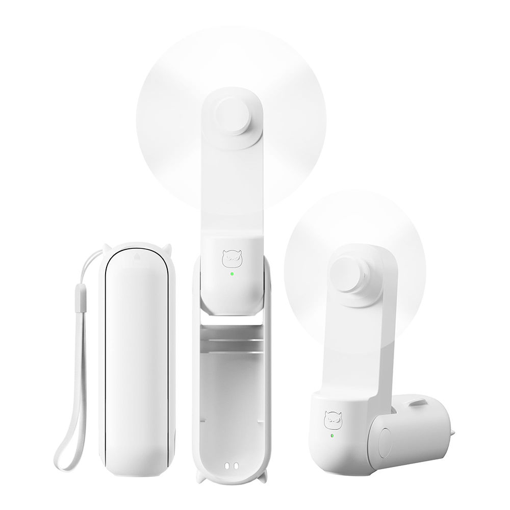 Desk Setup Gear - พัดลมมือถือขนาดเล็กน่ารัก พัดลมพกพา USB ใช้เป็นพาวเวอร์แบงค์ได้ พัดลมตั้งโต๊ะ พัดลมพับได้