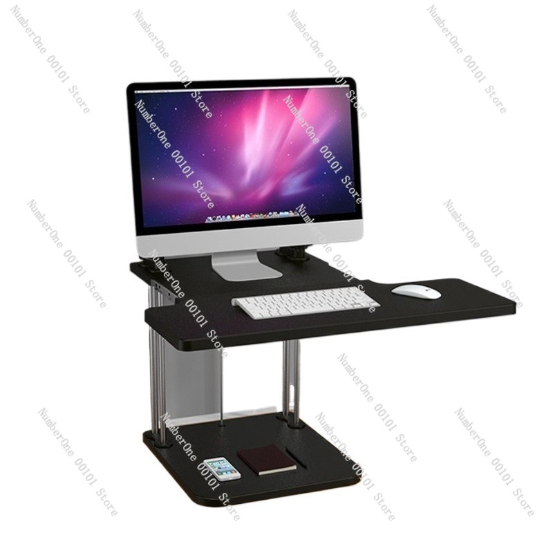 Desk Setup Monitor And Laptop - ตัวแปลงโต๊ะทำงานแบบยืนปรับระดับความสูงได้สำหรับสถานีงานบนโต๊ะ, แท่นวางแล็ปท็อปและจอภาพเพื่อการจัดวางสำนักงานตามหลักสรีรศาสตร์