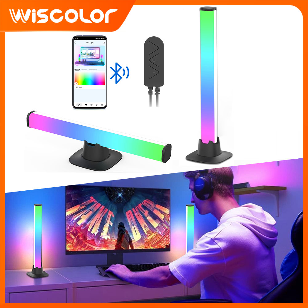Desk Setup With Tv - ไฟ LED RGB บาร์บลูทูธ ตั้งค่าแสงไฟบรรยากาศ โคมไฟตั้งโต๊ะ