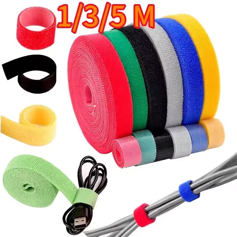 Desk Setup Cable Management - สายรัดจัดระเบียบสายเคเบิล 1/5 เมตร สำหรับจัดการสายไฟ สายหูฟัง สายเมาส์