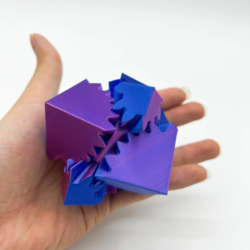 Desk Setup Gear - เดสก์ท็อปตกแต่ง 3D พิมพ์ Cube ของเล่นเกียร์บอลความเครียดบรรเทา Cube