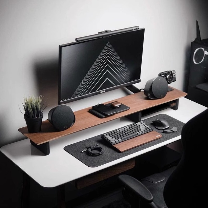 Desk Setup Living Room - ชั้นวางจอ Z1 ปรับระดับความสูงได้ สำหรับโต๊ะทำงานหรูหรา ห้องเล่นเกม พร้อมช่องเก็บของ