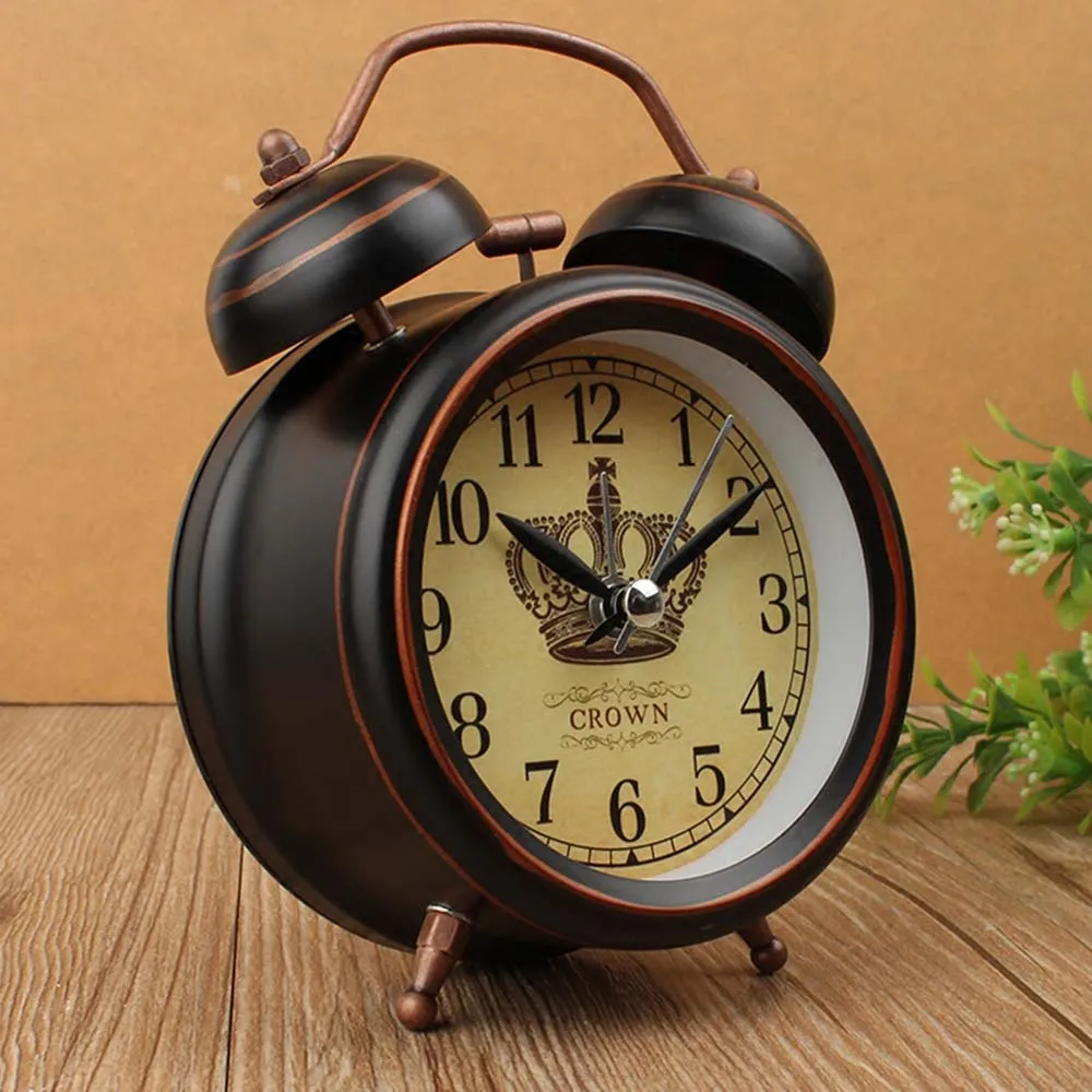 Desk Setup Vintage - Home Vintage Night Light นาฬิกาปลุกยุโรป Retro