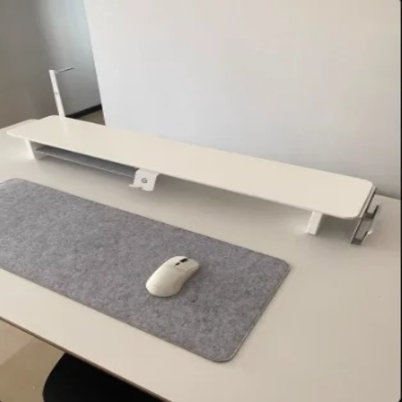 Desk Setup Living Room - ‌ ZORKMOU Z3 แท่นวางจอแบบโมดูลาร์ - ชั้นวางโต๊ะสีขาวตามหลักสรีรศาสตร์พร้อมที่เก็บของ