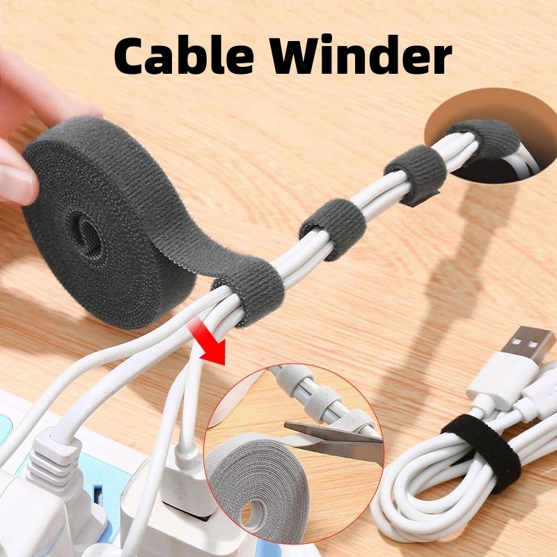 Desk Setup Cable Management - สายรัดจัดระเบียบสายเคเบิล แบบฉีกได้ สำหรับจัดการสายโทรศัพท์ เมาส์ หูฟัง สายดาต้า