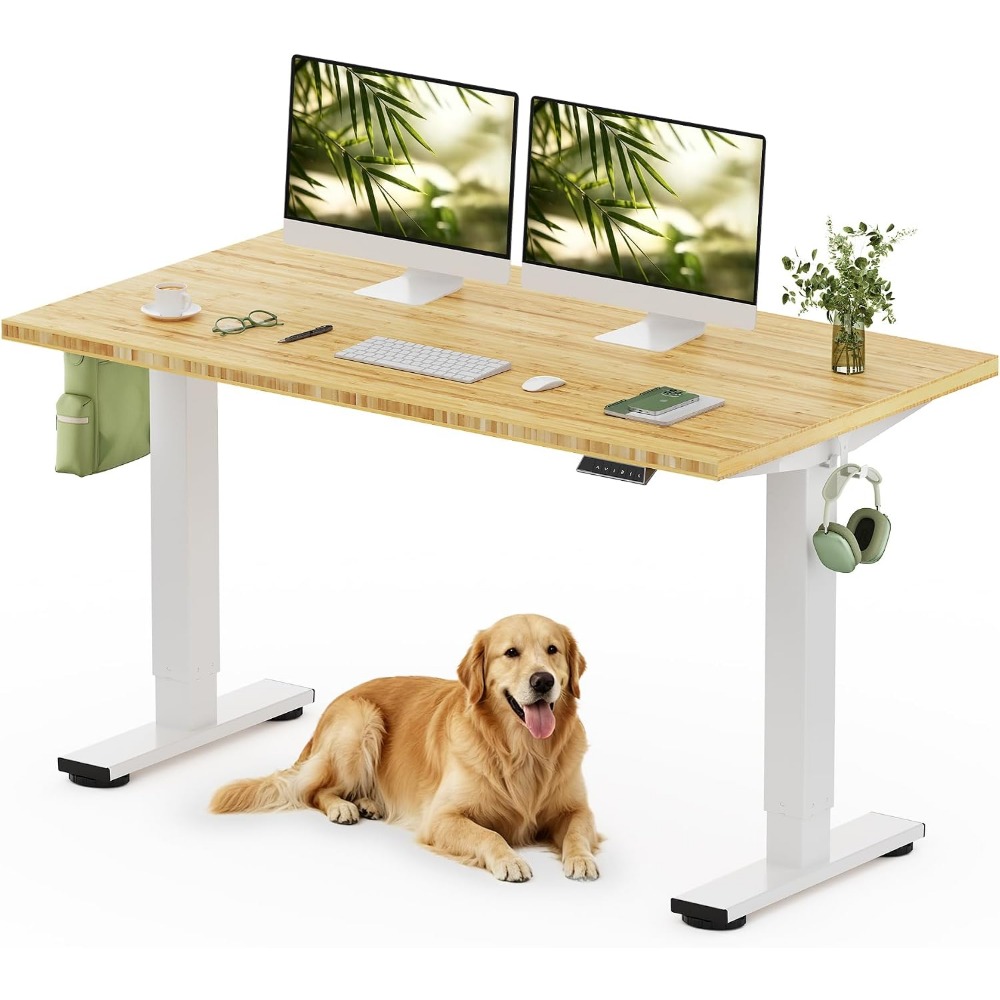 Desk Setup For Office - FLEXISPOT โต๊ะทำงานแบบยืนไม้ไผ่แข็ง 55