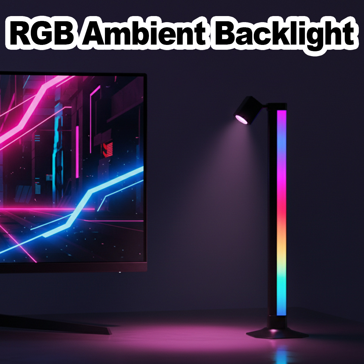 Desk Setup Background - ไฟ LED RGB อัจฉริยะ ควบคุมผ่านแอพ ซิงค์เพลงได้