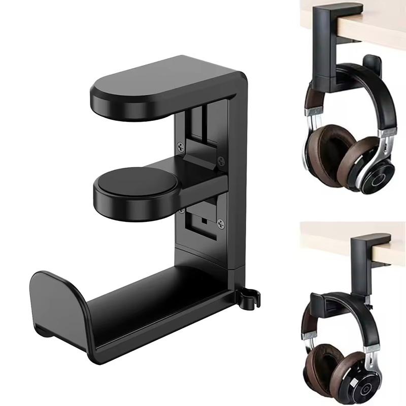 Headphone Hook Under - ขาตั้งหูฟังเกมมิ่งอเนกประสงค์ ที่แขวนหูฟัง ที่เก็บหูฟัง ปรับหมุนได้ 360 องศา