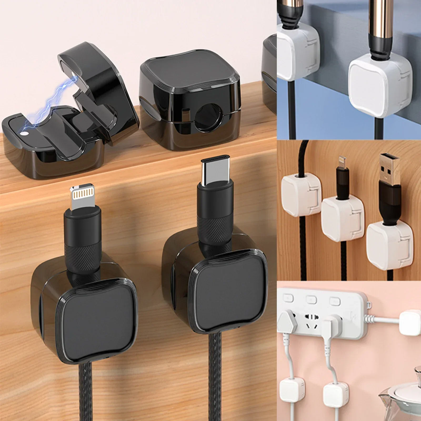 6/12/24PCS Magnetic CABLE Orga - Desk Setup Cable Management บทวิจารณ์และราคา