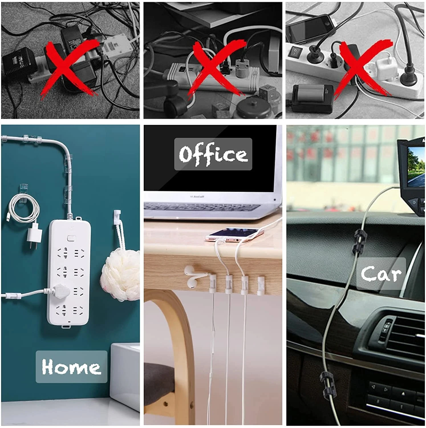 ที่ยึดสายเคเบิลแบบมีกาวในตัว ส - Desk Setup Cable Management บทวิจารณ์และราคา