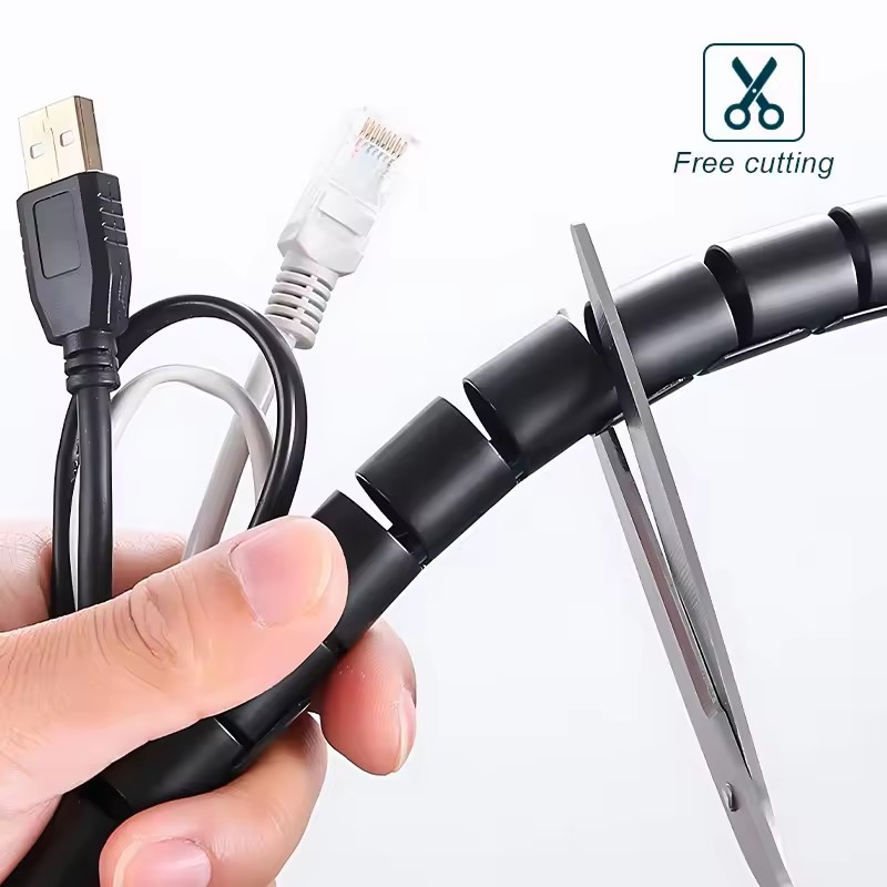 2 M ยืดหยุ่นเกลียวสายป้องกันสา - Desk Setup Cable Management บทวิจารณ์และราคา