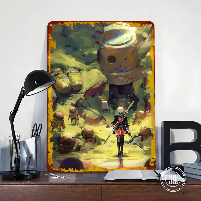 โปสเตอร์โลหะลาย Nier Automata: - Desk Setup Vintage บทวิจารณ์และราคา