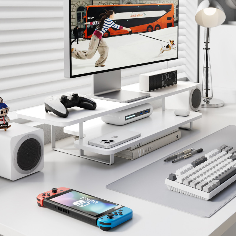 ขาตั้งจอคอมพิวเตอร์แบบยกสูง วั - Desk Setup Monitor And Laptop บทวิจารณ์และราคา