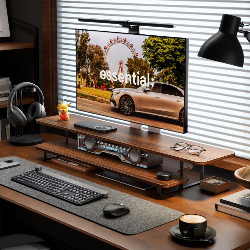 ขาตั้งจอคอมพิวเตอร์แบบยกสูง วั - Desk Setup Monitor And Laptop บทวิจารณ์และราคา