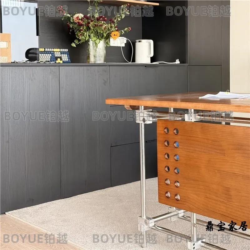 โต๊ะทำงานไม้เนื้อแข็งสไตล์บาวเ - Desk Setup L Shaped บทวิจารณ์และราคา