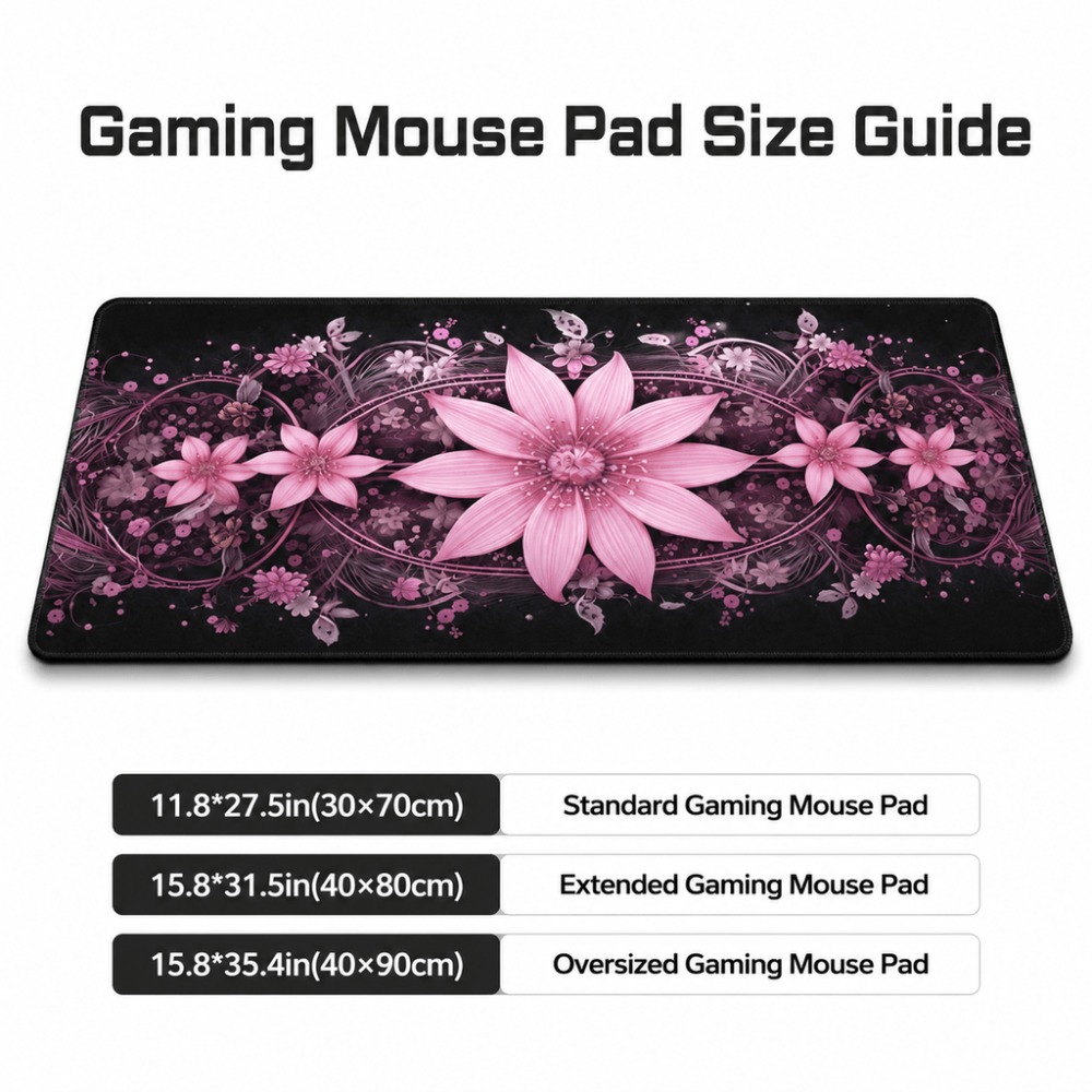 แผ่นรองโต๊ะทรงยาวลายดอกไม้สีชม - Desk Setup Background บทวิจารณ์และราคา