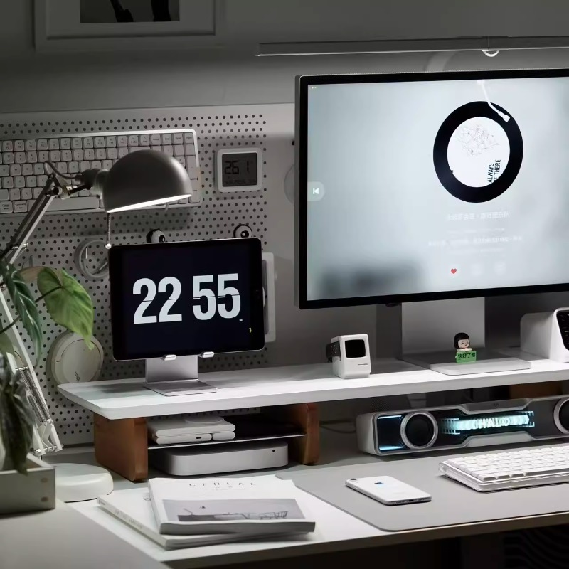 Modern Monitor Riser Stand Erg - Desk Setup Monitor And Laptop บทวิจารณ์และราคา