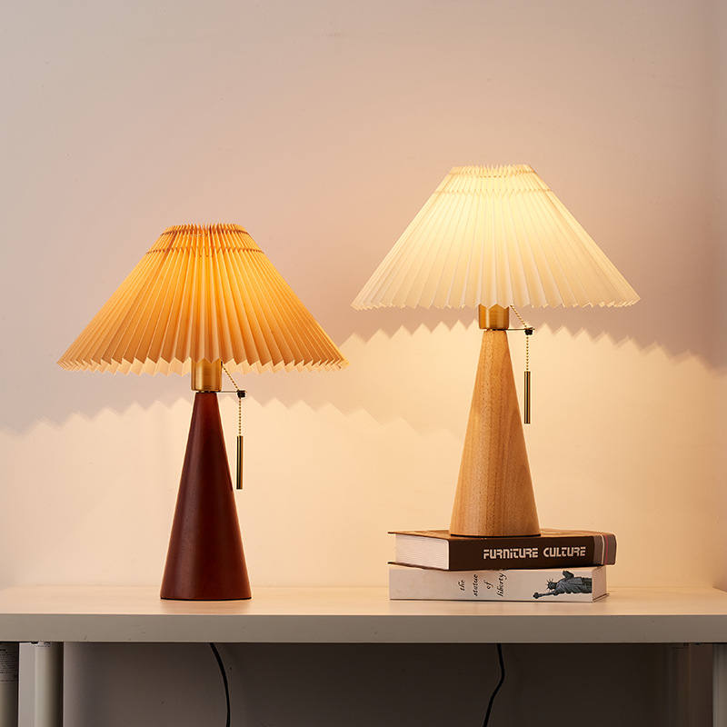 Retro โคมไฟไม้ Nordic Vintage  - Desk Setup Vintage บทวิจารณ์และราคา