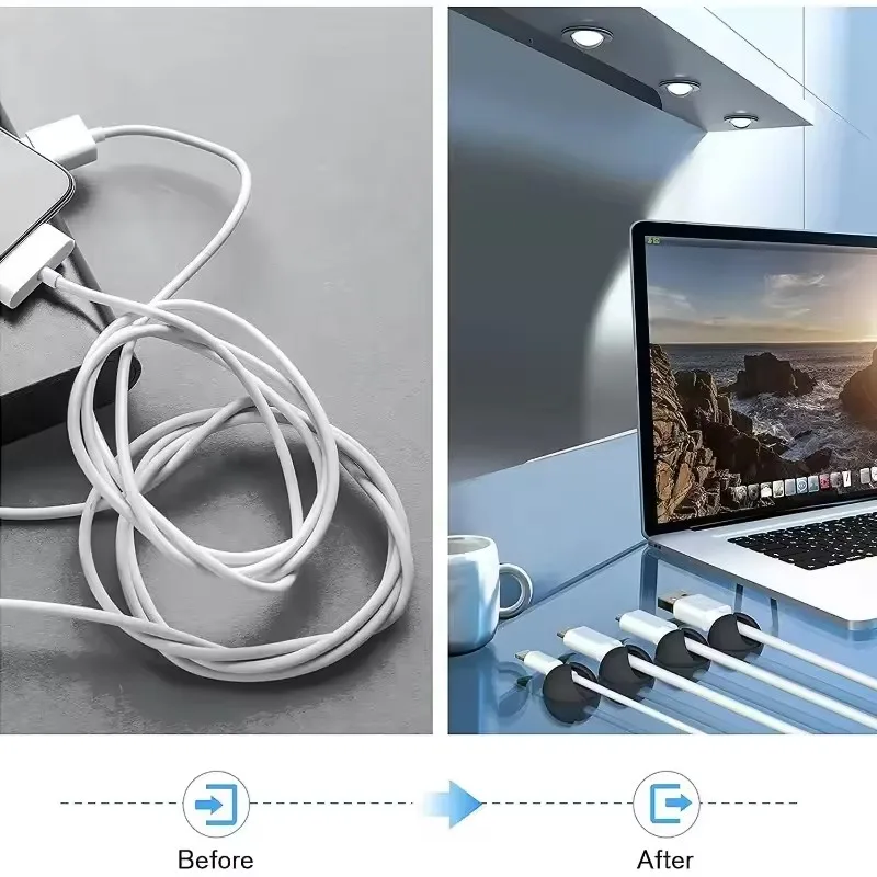 คลิปหนีบสายไฟ 5/50 ชิ้น ที่เก็ - Desk Setup Cable Management บทวิจารณ์และราคา