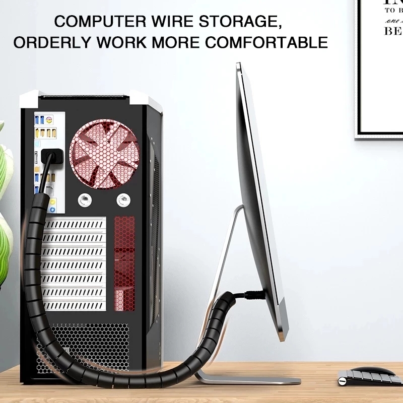 ท่อเก็บสายไฟแบบยืดหยุ่น 2M/1M  - Desk Setup Cable Management บทวิจารณ์และราคา