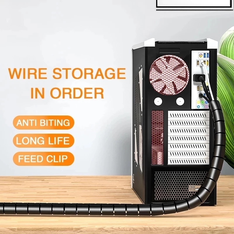ท่อเก็บสายไฟแบบยืดหยุ่น 2M/1M  - Desk Setup Cable Management บทวิจารณ์และราคา