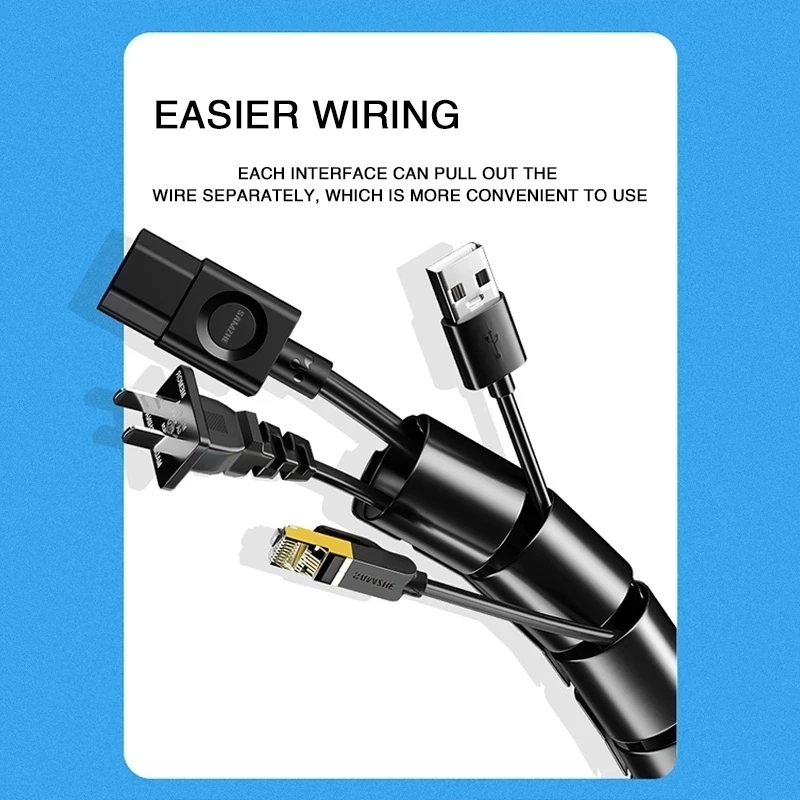 ท่อเก็บสายไฟแบบยืดหยุ่น 2M/1M  - Desk Setup Cable Management บทวิจารณ์และราคา