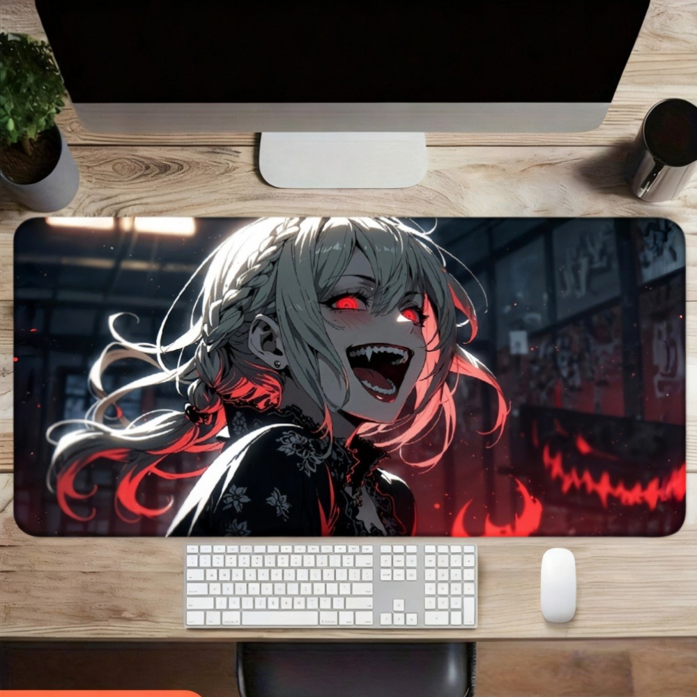 สาวอนิเมะที่มีเปลวไฟสีแดงและดี - Desk Setup Background บทวิจารณ์และราคา