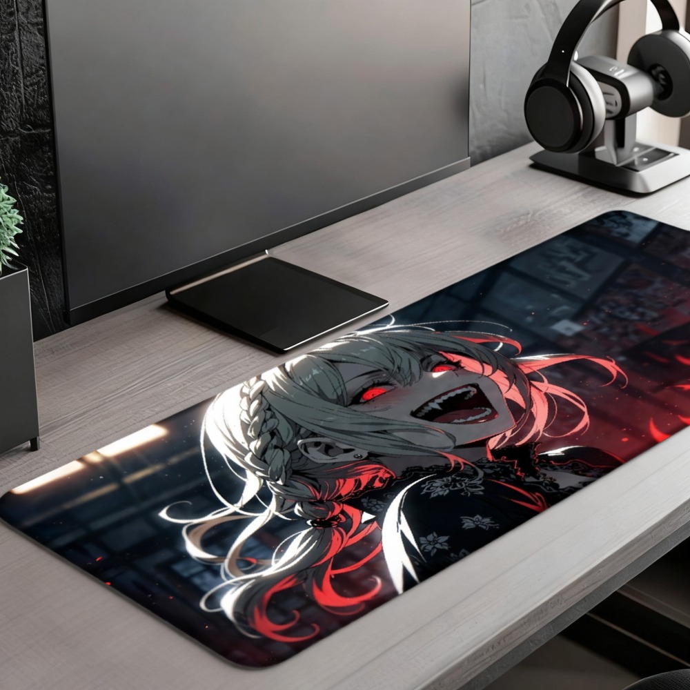 สาวอนิเมะที่มีเปลวไฟสีแดงและดี - Desk Setup Background บทวิจารณ์และราคา