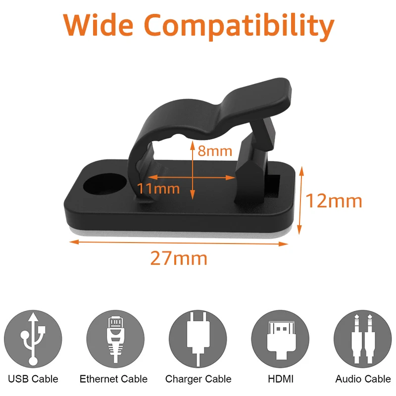 คลิปจัดระเบียบสายเคเบิล 10/50  - Desk Setup Cable Management บทวิจารณ์และราคา