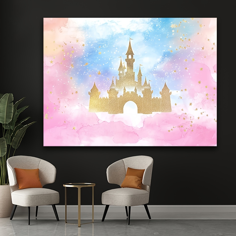 พื้นหลังสายรุ้งสีน้ําปราสาทเจ้ - Desk Setup Background บทวิจารณ์และราคา