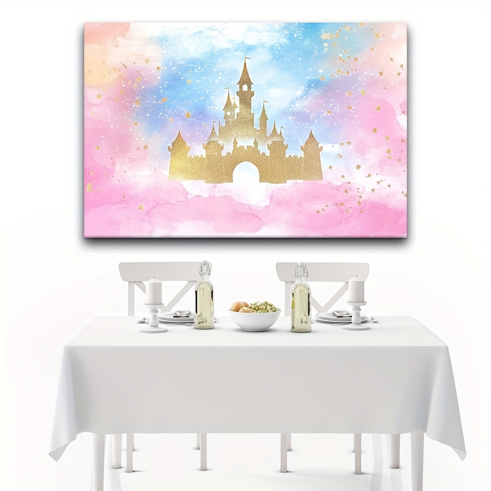 พื้นหลังสายรุ้งสีน้ําปราสาทเจ้ - Desk Setup Background บทวิจารณ์และราคา