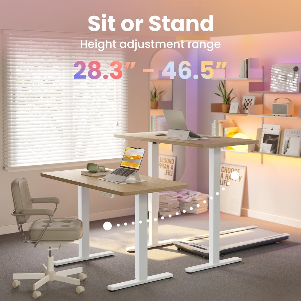 โต๊ะทำงานไฟฟ้าขนาดเล็ก ปรับระด - Desk Setup L Shaped บทวิจารณ์และราคา