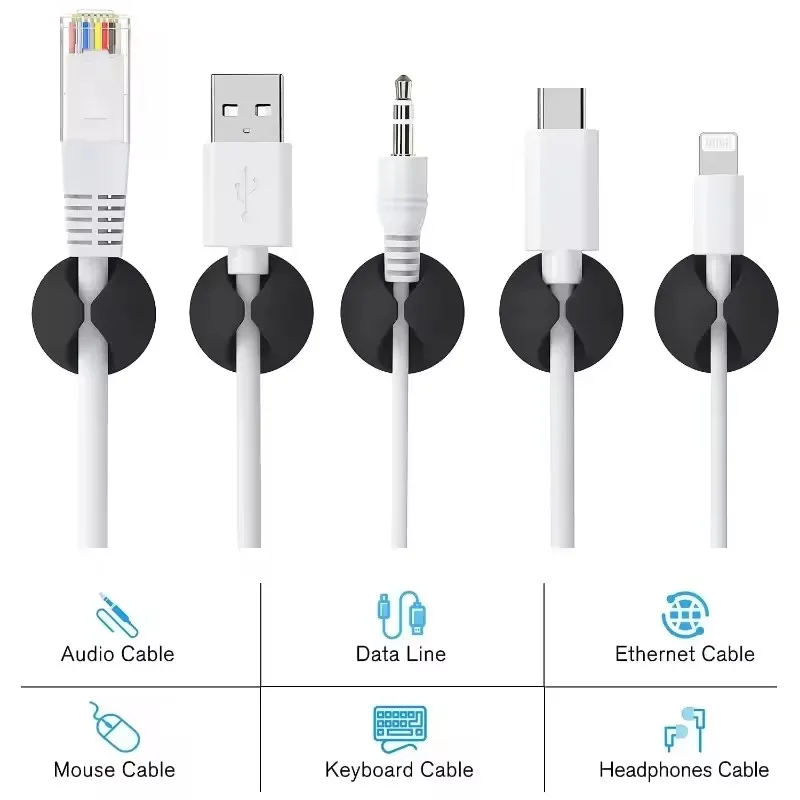 คลิปหนีบสาย ที่ยึดสายโทรศัพท์  - Desk Setup Cable Management บทวิจารณ์และราคา