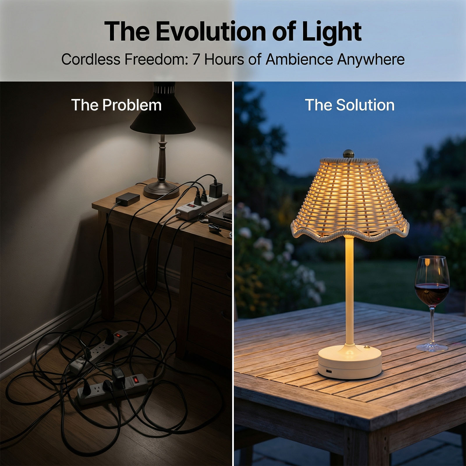 LED โคมไฟตั้งโต๊ะหวายสไตล์วินเ - Desk Setup Vintage บทวิจารณ์และราคา