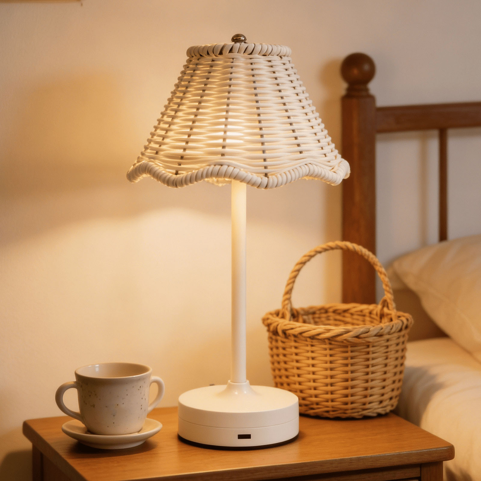 LED โคมไฟตั้งโต๊ะหวายสไตล์วินเ - Desk Setup Vintage บทวิจารณ์และราคา