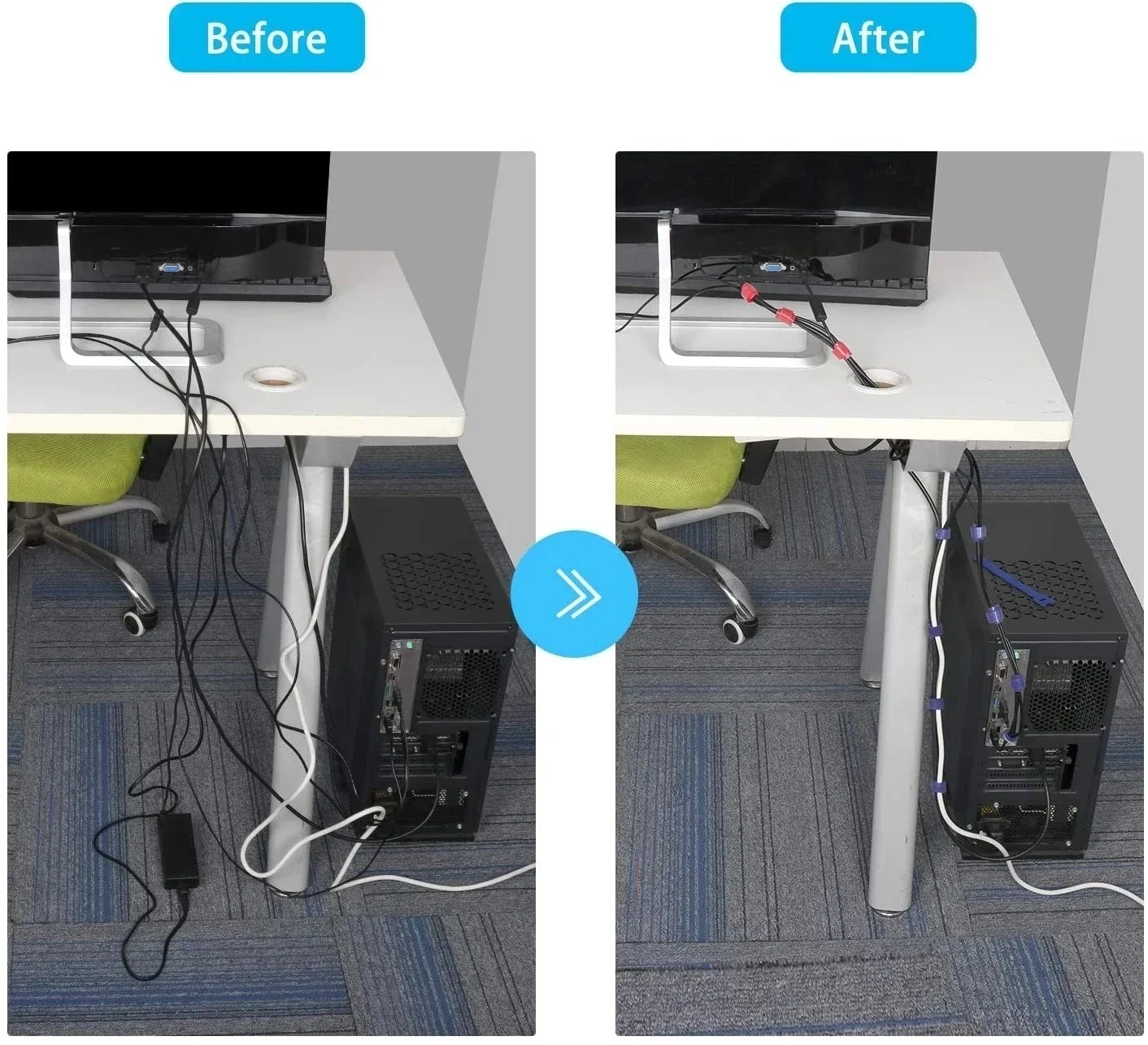 10/30/50PCS สาย USB ออแกไนเซอร - Desk Setup Cable Management บทวิจารณ์และราคา