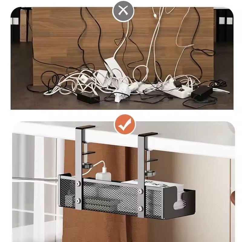 ที่เก็บสายไฟใต้โต๊ะแบบไม่ต้องเ - Desk Setup Living Room บทวิจารณ์และราคา
