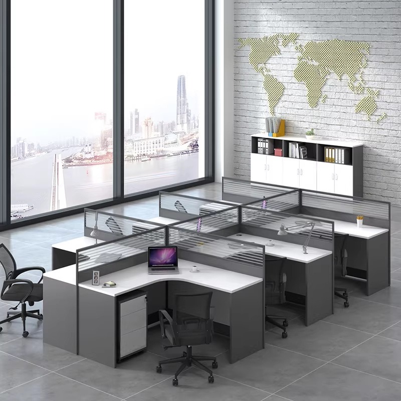 โต๊ะทำงานสำนักงานสีขาวสำหรับ 2 - Desk Setup L Shaped บทวิจารณ์และราคา