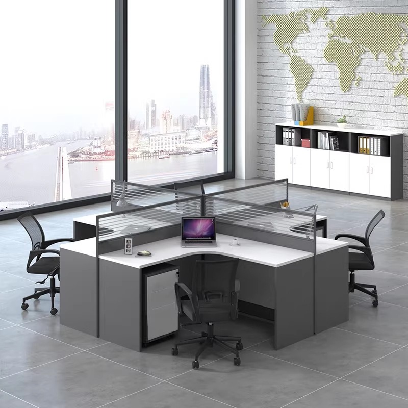 โต๊ะทำงานสำนักงานสีขาวสำหรับ 2 - Desk Setup L Shaped บทวิจารณ์และราคา