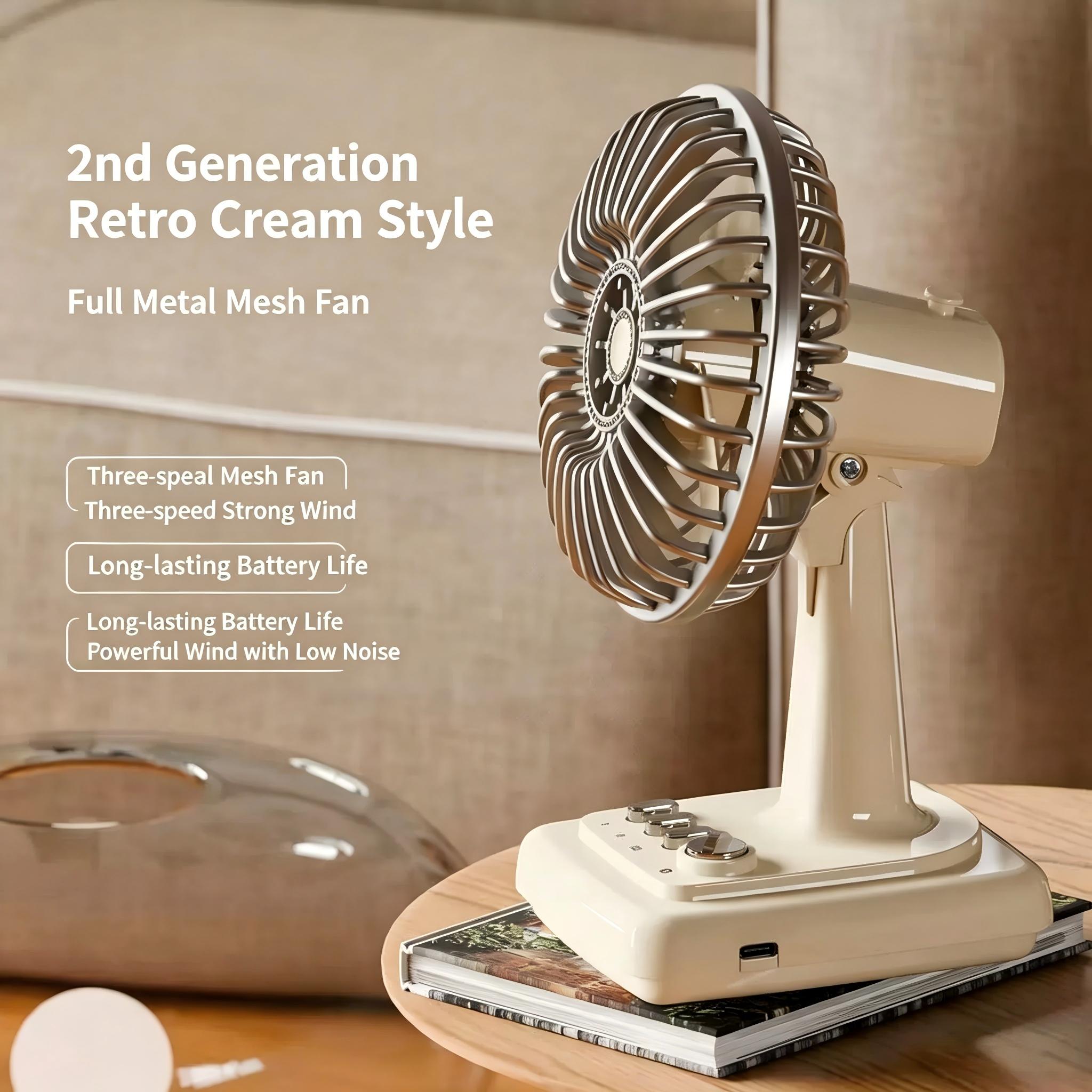 พัดลมตั้งโต๊ะโลหะผสมสไตล์เรโทร - Fan Desk Small Usb บทวิจารณ์และราคา