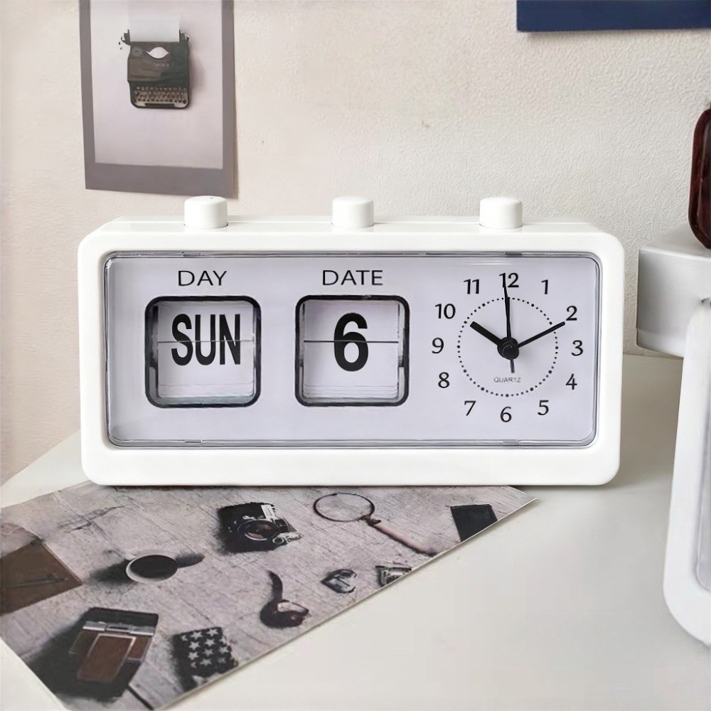 นาฬิกาปฏิทินแบบพลิกหน้าอิเล็กท - Desk Setup Vintage บทวิจารณ์และราคา
