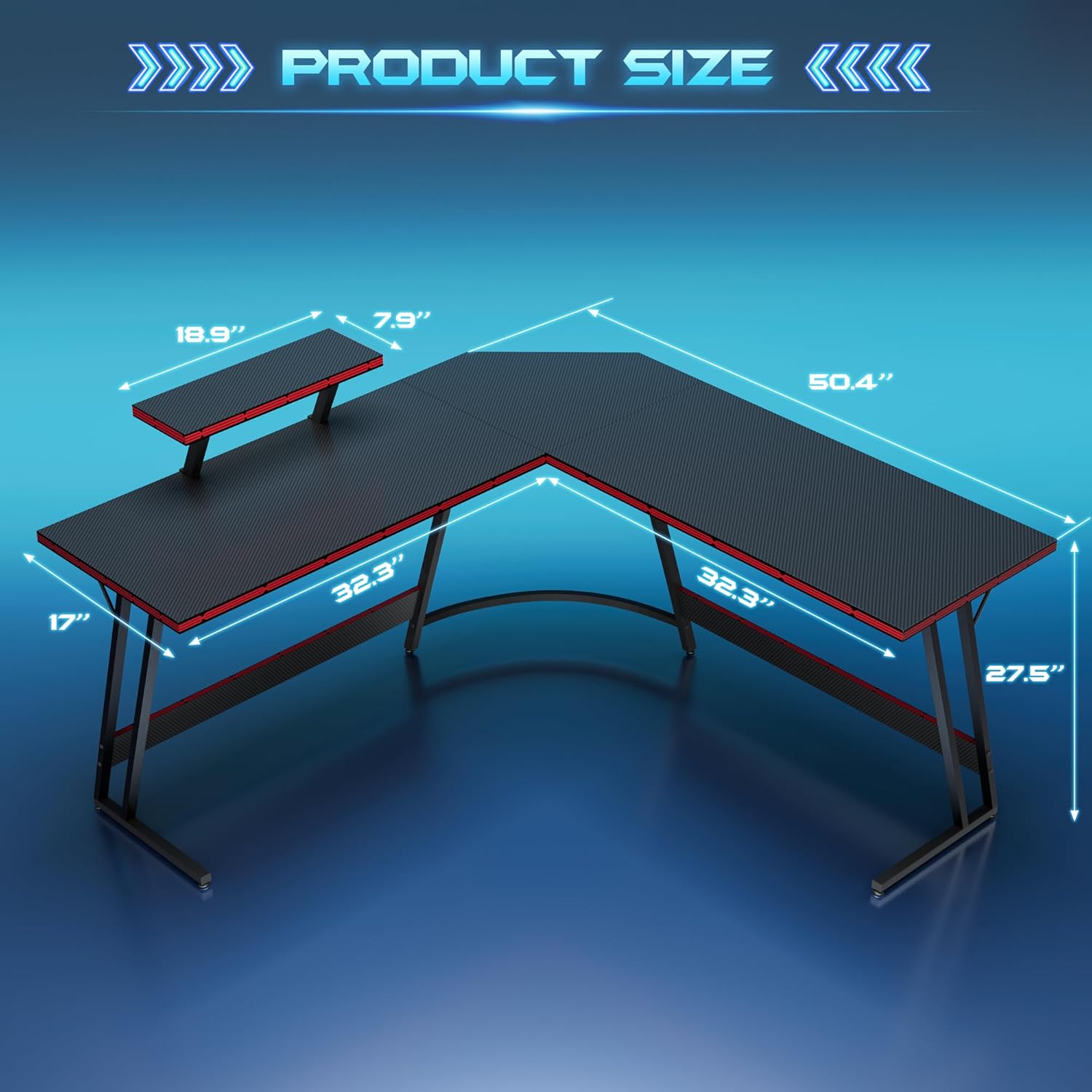 โต๊ะเล่นเกมปรับระดับได้รูปตัว  - Desk Setup L Shaped บทวิจารณ์และราคา