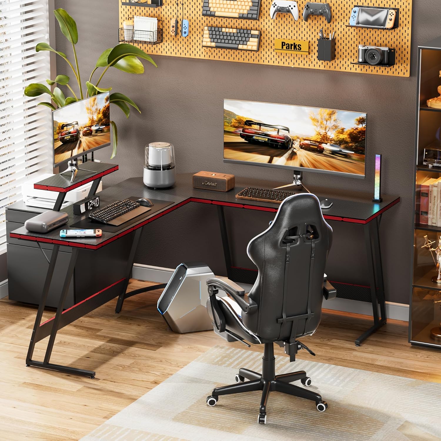 โต๊ะเล่นเกมปรับระดับได้รูปตัว  - Desk Setup L Shaped บทวิจารณ์และราคา