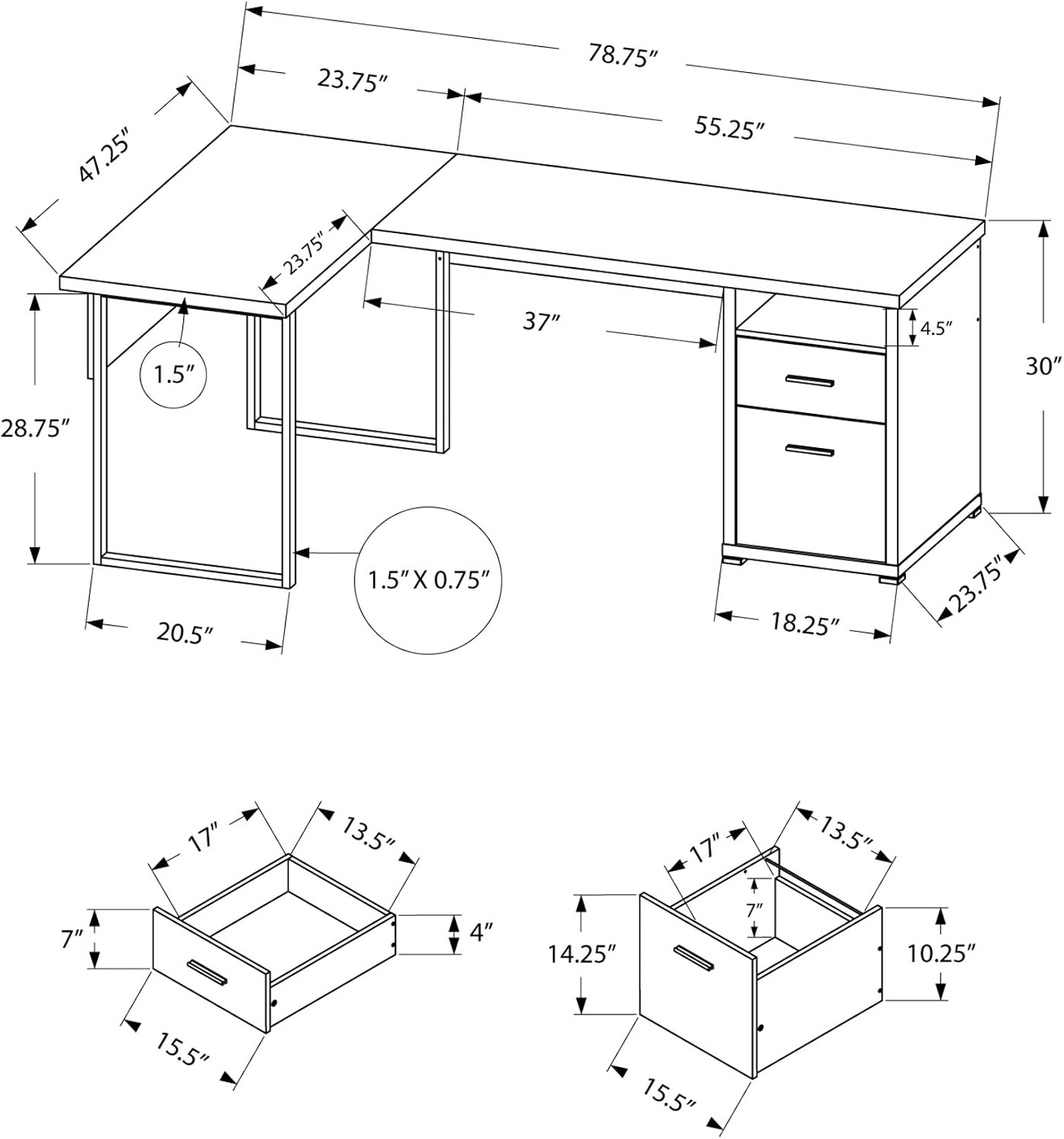 I 7257 โต๊ะคอมพิวเตอร์, โฮมออฟ - Desk Setup L Shaped บทวิจารณ์และราคา