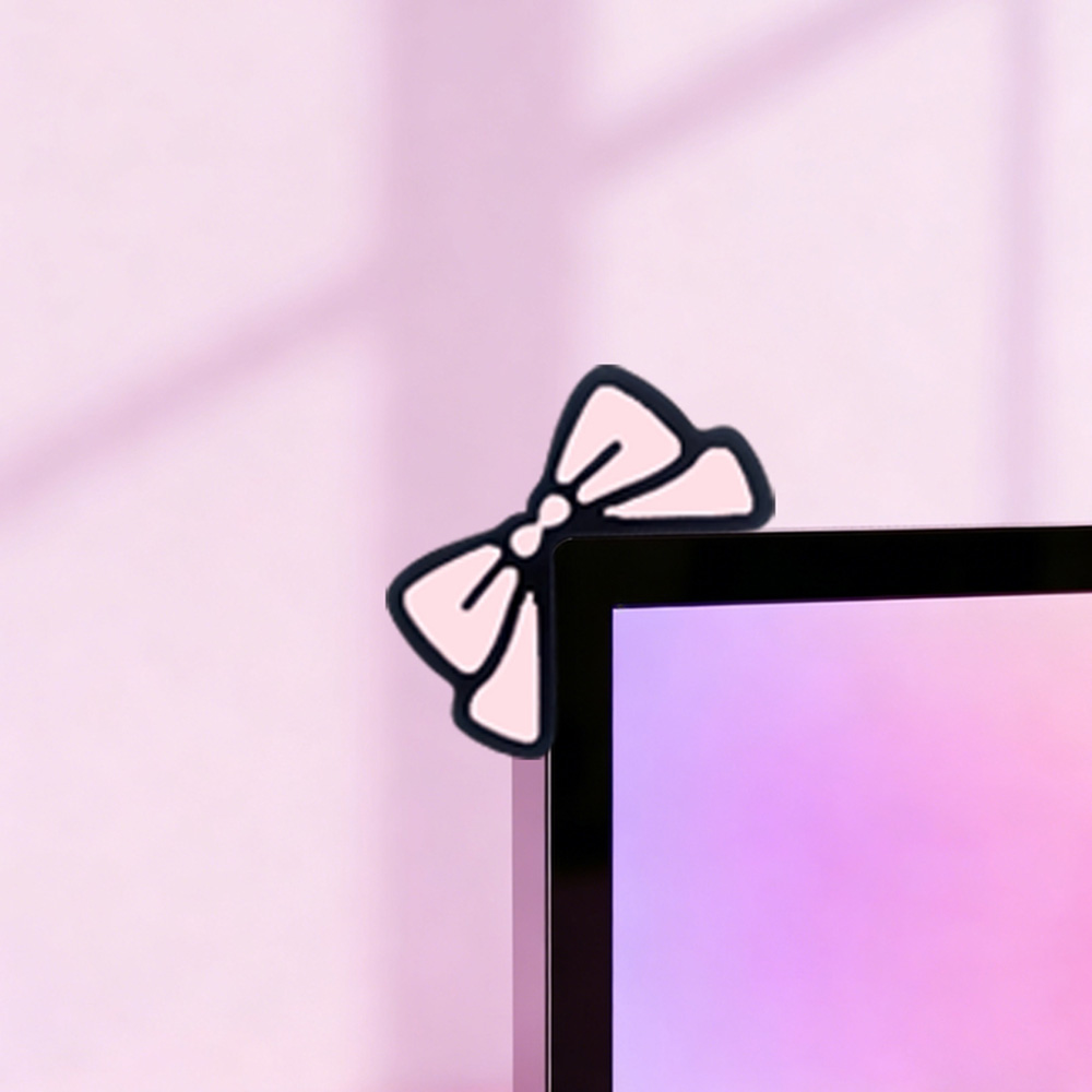 ของตกแต่งหน้าจอสีชมพูน่ารัก โบ - Desk Setup Monitor And Laptop บทวิจารณ์และราคา