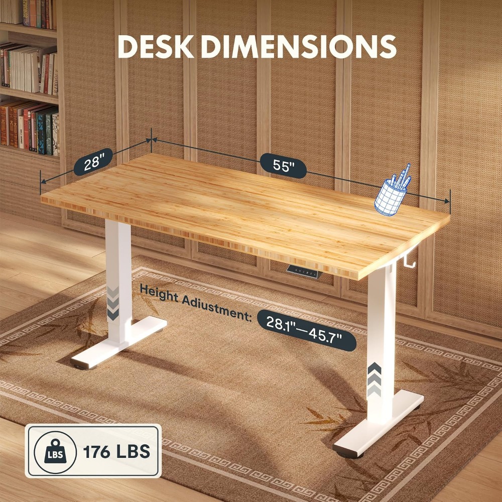 FLEXISPOT โต๊ะทำงานแบบยืนไม้ไผ - Desk Setup For Office บทวิจารณ์และราคา