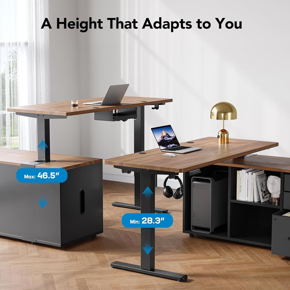 โต๊ะทำงานแบบยืนรูปตัว L ขนาด 5 - Desk Setup L Shaped บทวิจารณ์และราคา
